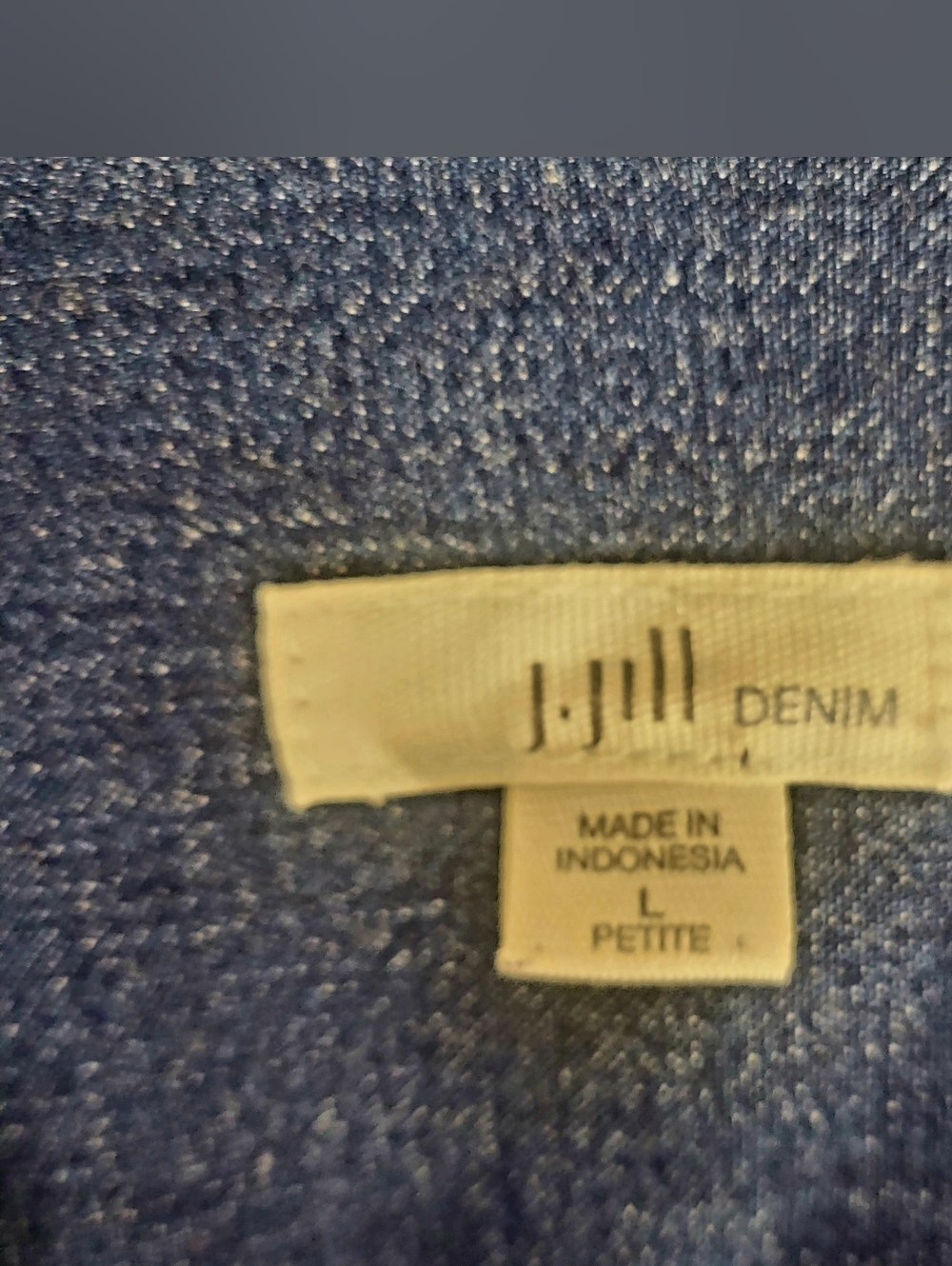 J.jill Denim Long Sleeve Roll Tab Full Button Up Blue Denim Dress Large Petite - Picture 4 of 15